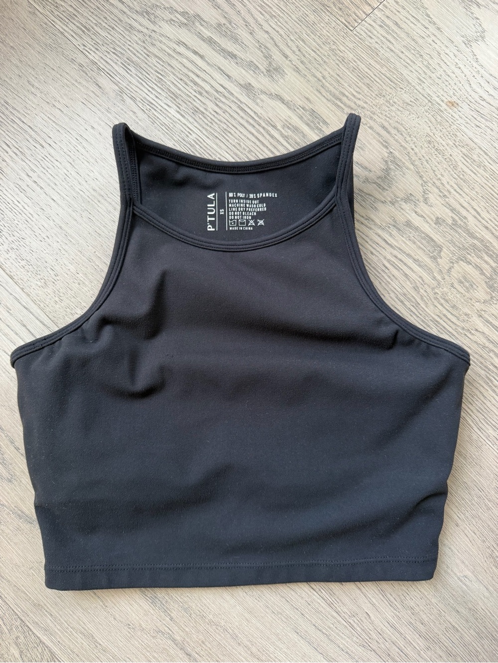 P'tula Black High-Neck Sports Crop Bra